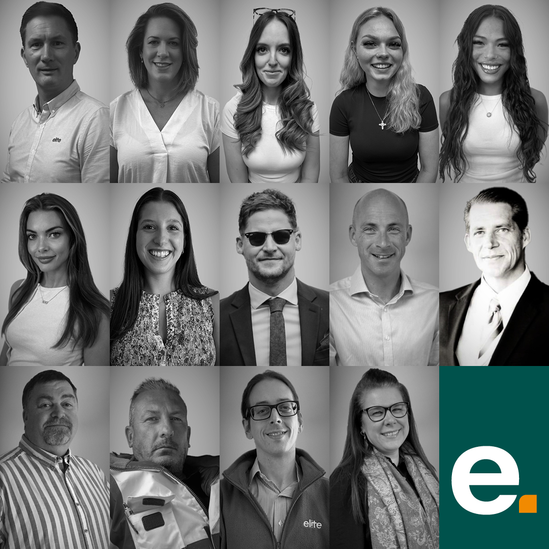 Picture of the Elite team. 14 members of staff.